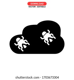 Icono de malware o logotipo símbolo de signo aislado ilustración vectorial - iconos vectoriales de estilo negro de alta calidad
