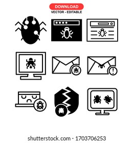 Icono de malware o logotipo símbolo de signo aislado ilustración vectorial - Colección de iconos vectoriales de estilo negro de alta calidad
