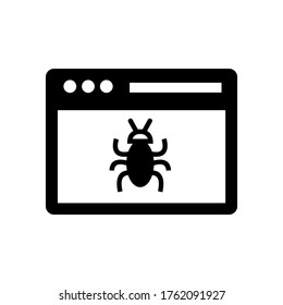 Icono de malware o logotipo símbolo de signo aislado ilustración vectorial - iconos vectoriales de estilo negro de alta calidad
