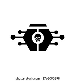 Malware-Symbol oder -Logo einzeln auf Zeichensymbolen, Vektorgrafik - hochwertige Vektorgrafiken in schwarzem Stil
