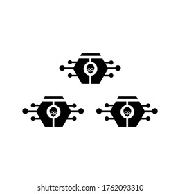 Icono de malware o logotipo símbolo de signo aislado ilustración vectorial - iconos vectoriales de estilo negro de alta calidad
