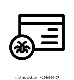 Icono de malware o logotipo símbolo de signo aislado ilustración vectorial - iconos vectoriales de estilo negro de alta calidad
