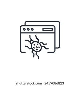 malware icon. vector.Editable stroke.linear style sign for use web design,logo.Symbol illustration.