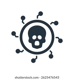 malware icons isolated on White Background. Flat style design