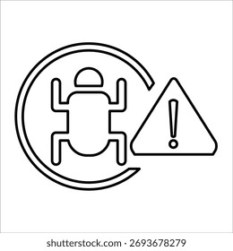 malware icons. simple line vector illustration