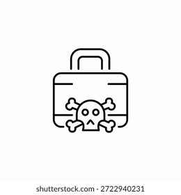 Malware Archivar infectado icono signo Vector