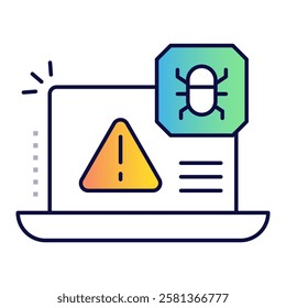Malware Injection Icon, Cyber Attack and Virus Deployment Symbol