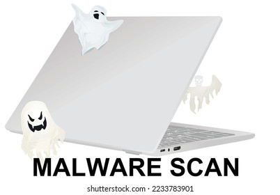 Malware laptop concept. vector illustration