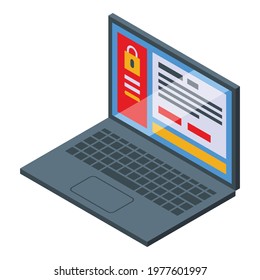Malware laptop icon. Isometric of Malware laptop vector icon for web design isolated on white background