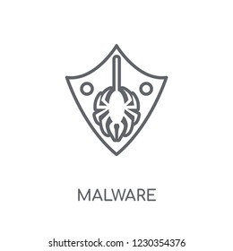 Malware linear icon. Modern outline Malware logo concept on white background from Internet Security and Networking collection. Suitable for use on web apps, mobile apps and print media.