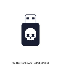 malware on usb drive icon