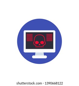 malware, online scam, virus in computer vector icon