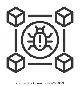 Malware Outline Icon Vector Illustration