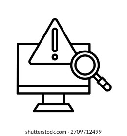 Malware Outline Icon Vector Illustration