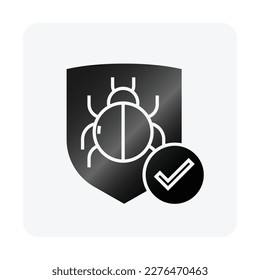 Malware protection icon. Bug-Free Security icon.