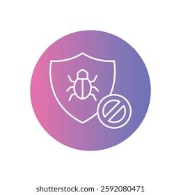 Malware protection vector stock icon for crypto security.