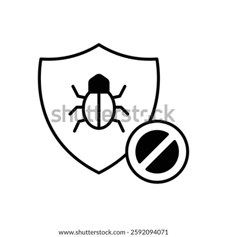Malware protection vector stock icon for crypto security.