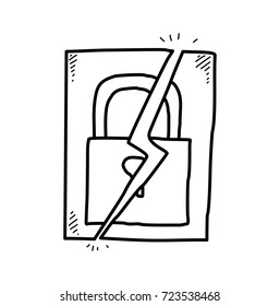 malware security icon doodle