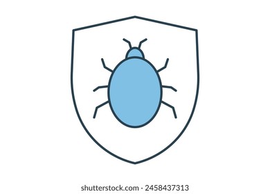 malware security icon. icon related to computer. suitable for web site, app, user interfaces, printable etc. flat line icon style. simple vector design editable