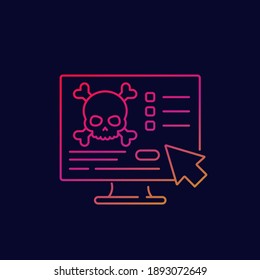 malware or security threat, thin line icon
