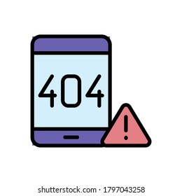 Malware smartphone 404 icon. Simple color with outline vector elements of hacks icons for ui and ux, website or mobile application