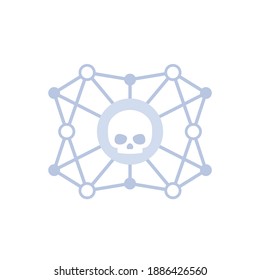 malware spread, cyber attacks or virus icon