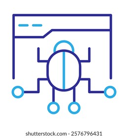 Malware Spread Icon – Browser with Bug Representing Online Threat Propagation