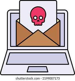 Malware Spread vector icon design, White Collar Crime symbol, Computer crime Sign, security breakers stock illustration, unwanted or unsolicited email Concept