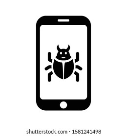 Malware, threat, mobile virus icon