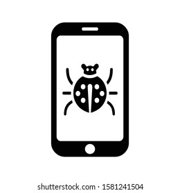Malware, threat, mobile virus icon