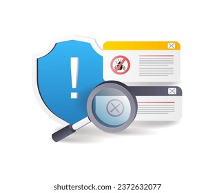 Malware threatens system security flat illustration concept