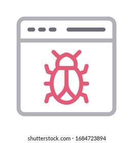 icono de línea de color del vector de malware 