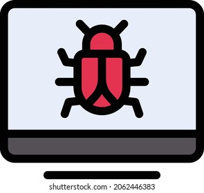 malware vector colour line icon