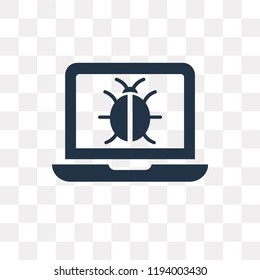 Malware vector icon isolated on transparent background, Malware transparency concept can be used web and mobile