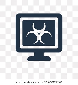 Malware vector icon isolated on transparent background, Malware transparency concept can be used web and mobile