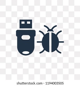 Malware vector icon isolated on transparent background, Malware transparency concept can be used web and mobile