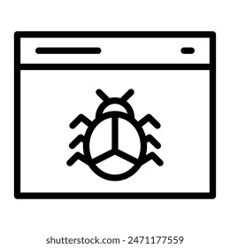 Malware Vector Line Icon Design