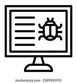 Malware Vector Line Icon Design For Personal And Commercial Use