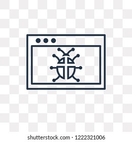 Malware vector outline icon isolated on transparent background, high quality linear Malware transparency concept can be used web and mobile