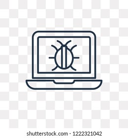 Malware vector outline icon isolated on transparent background, high quality linear Malware transparency concept can be used web and mobile