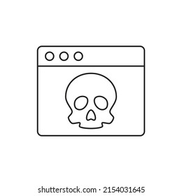 Malware, virus on webpage icon in line style icon, style isolated on white background