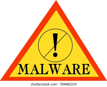 Malware word text logo Illustration. Internet security concept isolated flat vector. Transparent.
