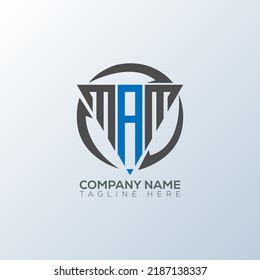 MAM diseño de logotipo moderno inicial icono vectorial
