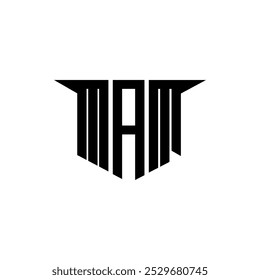 MAM letter logo design with white background in illustrator, vector logo modern alphabet font overlap style, calligraphy designs for logo, Poster, Invitation, etc.