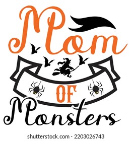 Mam of mansters   Happy Halloween shirt print template, Pumpkin Fall Witches Halloween Costume shirt design