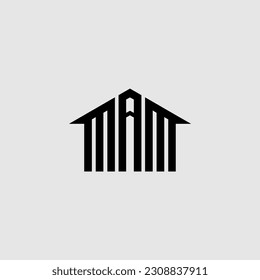 MAM three letter house for real estate logo design