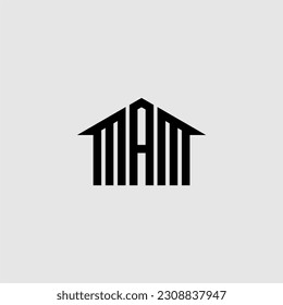 MAM three letter house for real estate logo design