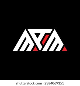 MAM triangle letter logo design with triangle shape. MAM triangle logo design monogram. MAM triangle vector logo template with red color. MAM triangular logo Simple, Elegant, and Luxurious design.