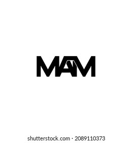 mam typography letter monogram logo design