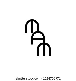 mam typography letter monogram logo design